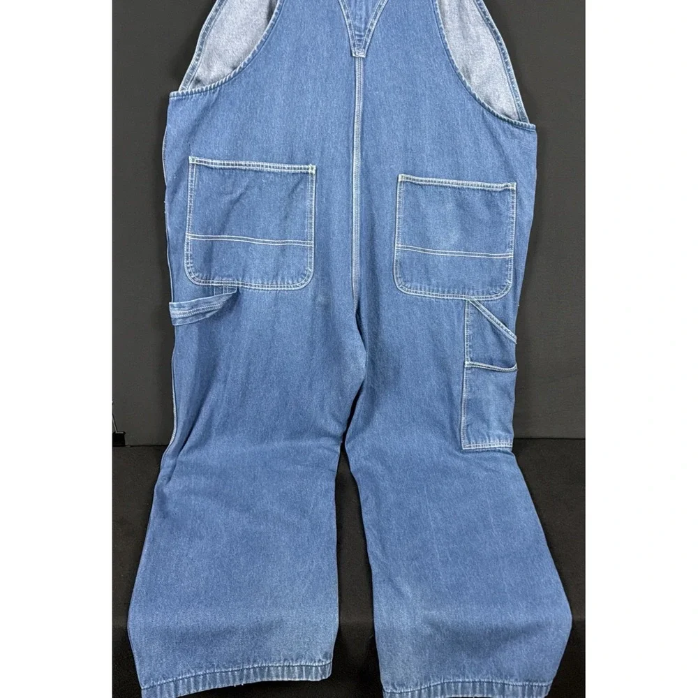 Liberty Men's Stonewashed Denim Bib Overalls 44x32 14006SW9 Workwear Green Zip
